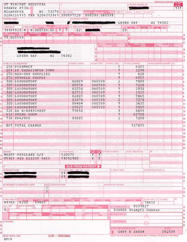 example of hospital admission form